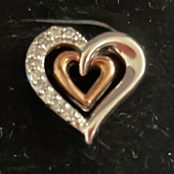 ❤️NIB❤️ KAY JEWELERS 10K ROSE GOLD /925 SILVER DOUBLE HEART DIAMOND EARRINGS - Picture 5 of 6